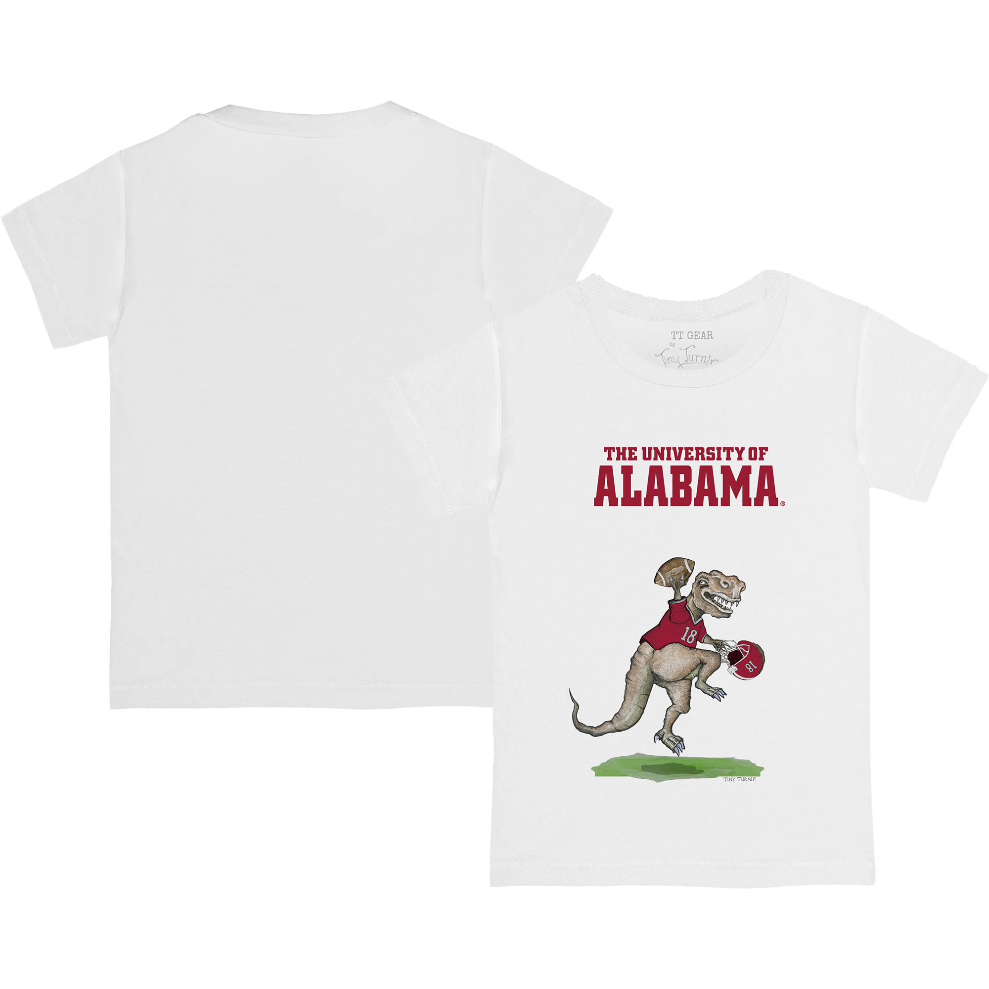 Youth Tiny Turnip White Alabama Crimson Tide T-Rex T-Shirt