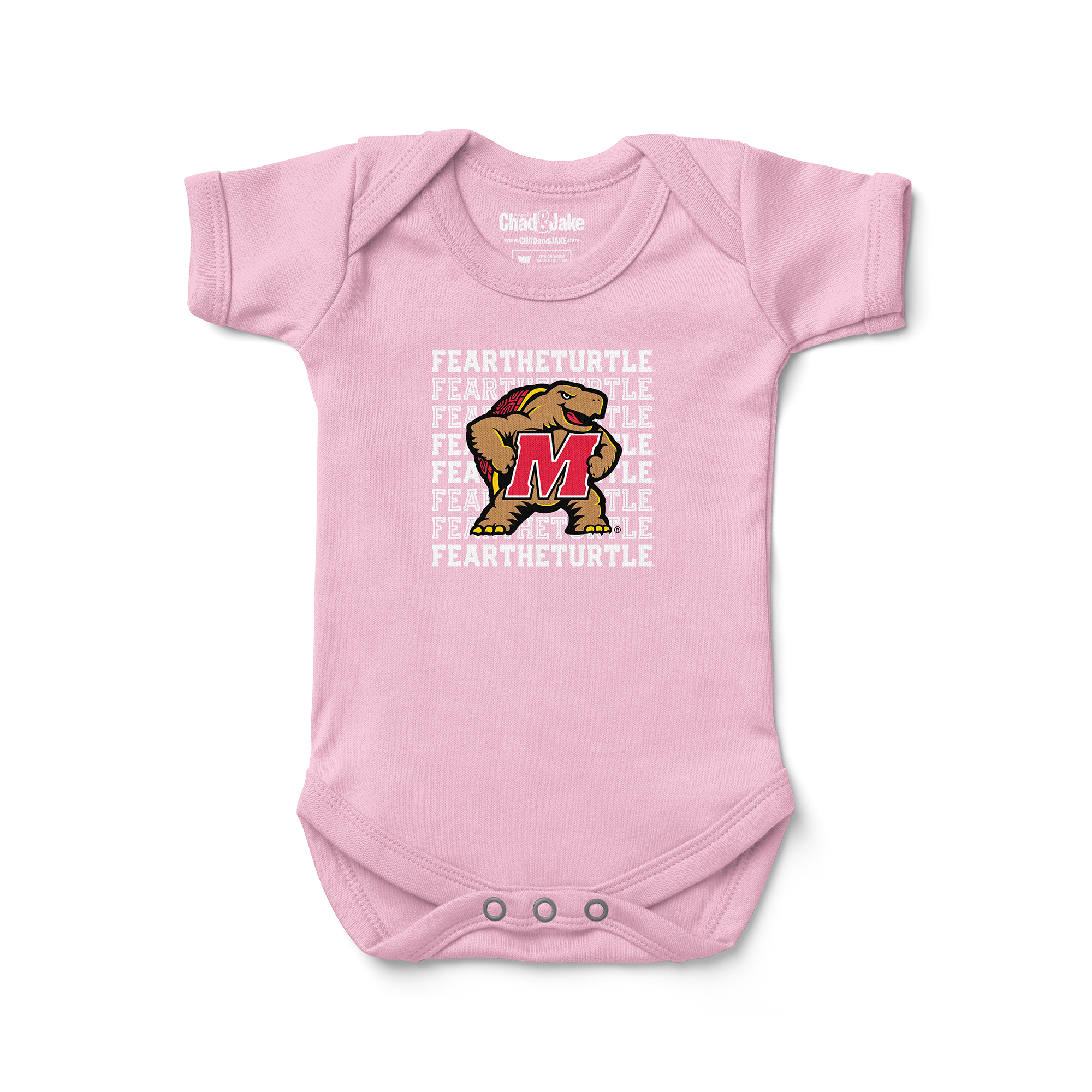 Infant Chad & Jake Pink Maryland Terrapins Retro Fear The Turtle Bodysuit