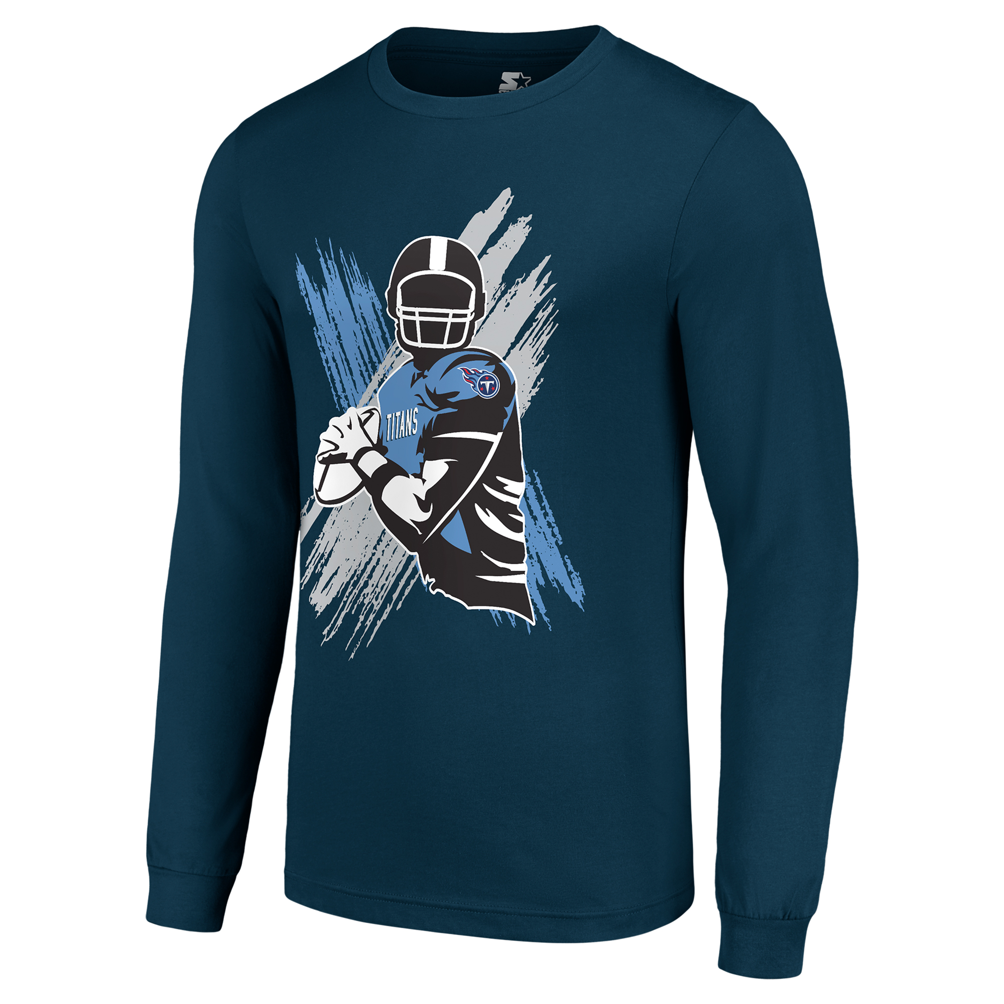 Men's Starter Navy Tennessee Titans Player X Logo Graphic Long Sleeve T-Shirt - Image 9