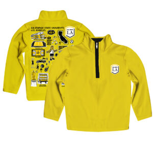 Youth Vive La Fete Gold  Cal State L.A. Golden Eagles Impressions Artwork Quarter-Zip Jacket