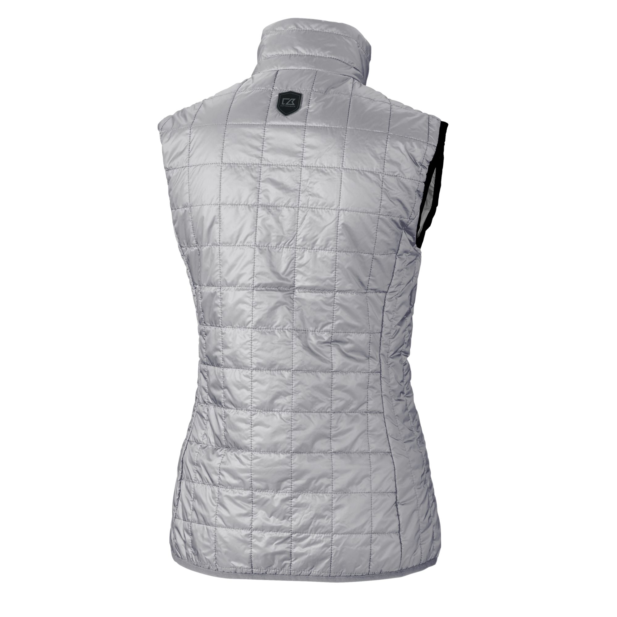 Women's Cutter & Buck Gray Cleveland Guardians Rainier PrimaLoft Eco Insulated Full-Zip Puffer Vest - Image 7