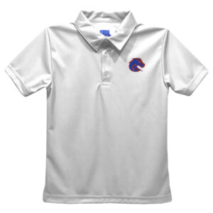 Youth Vive La Fete  White Boise State Broncos Solid Polo