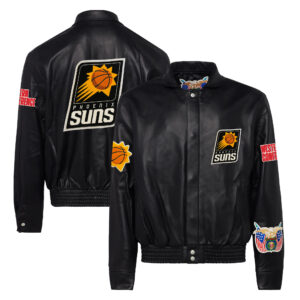 Men's Jeff Hamilton  Black Phoenix Suns Leather Full-Snap Jacket