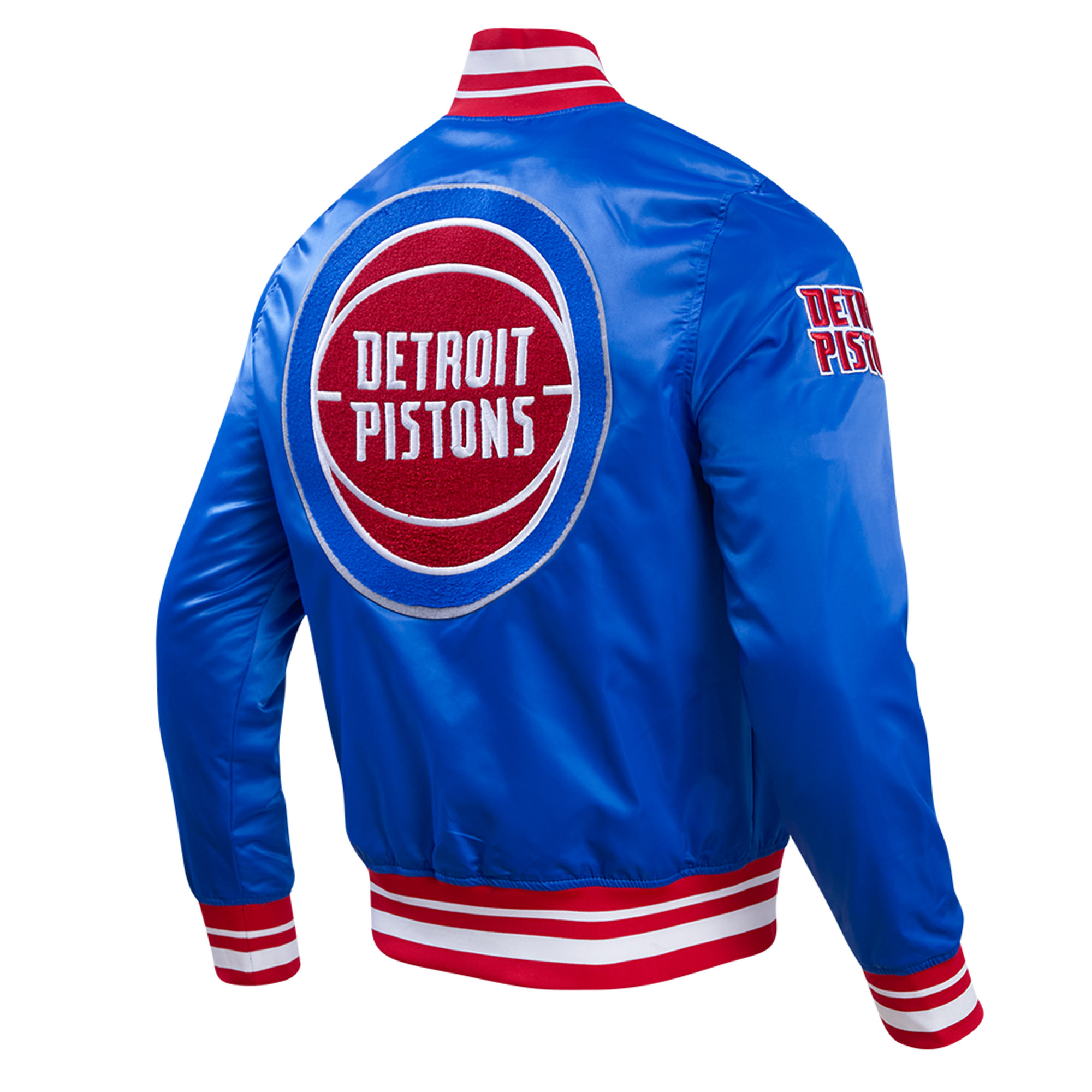 Men's Pro Standard Blue Detroit Pistons Retro Classic Satin Full-Snap Jacket - Image 11