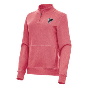 Women's Antigua  Heather Red Atlanta Falcons Crush Quarter-Zip Jacket