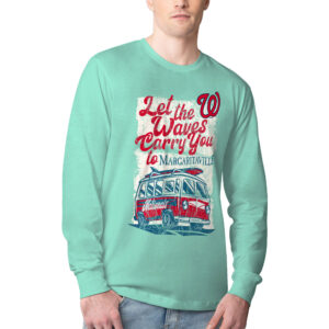 Men's Margaritaville Mint Washington Nationals Bus Waves Graphic Long Sleeve T-Shirt