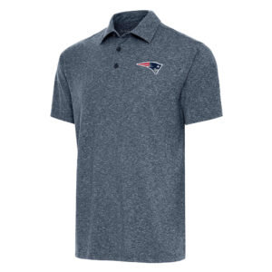 Men's Antigua Heather Navy New England Patriots  Big & Tall Par 3 Polo