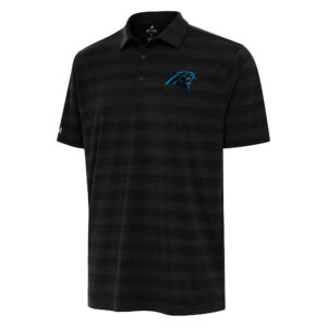 Men's Antigua Black Carolina Panthers Big & Tall Tunnel Polo