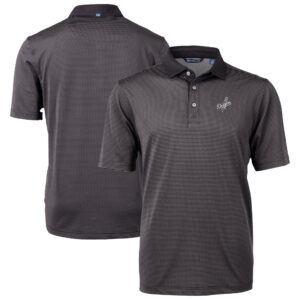 Men's Cutter & Buck Black Los Angeles Dodgers Virtue Eco Pique Micro Stripe Recycled Polo