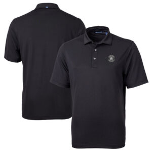 Men's Cutter & Buck Black Houston Astros Big & Tall Virtue Eco Pique Recycled Polo