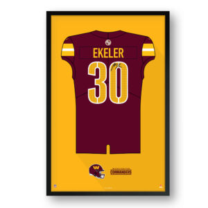 Austin Ekeler Washington Commanders 14" x 20" Framed Jersey Art Print