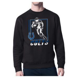 Men's Starter Black Indianapolis Colts Player Grid Pullover Sweatshirt