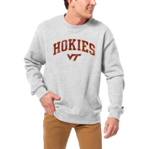 Men's League Collegiate Wear Heather Gray Virginia Tech Hokies Essentials 2.0 Fleece Pullover Sweatshirt