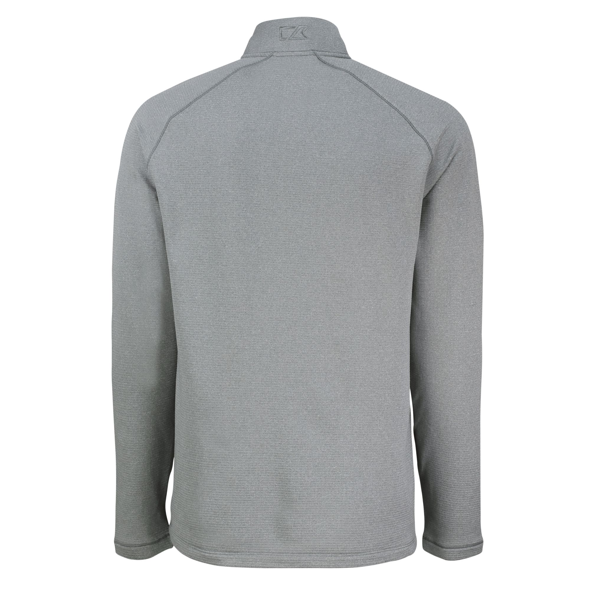 Men's Cutter & Buck Heather Gray Buffalo Bills Peshastin Eco Fleece Tri-Blend Raglan Recycled Quarter-Zip Jacket - Image 4