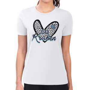 Women's G-III 4Her by Carl Banks White Seattle Kraken Animal Print Heart Fitted T-Shirt