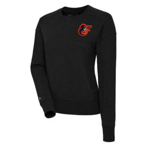 Women's Antigua Black Baltimore Orioles Forward Fleece Pullover Sweatshirt
