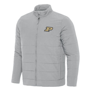 Men's Antigua Gray Purdue Boilermakers Swelter Full-Zip Puffer Jacket