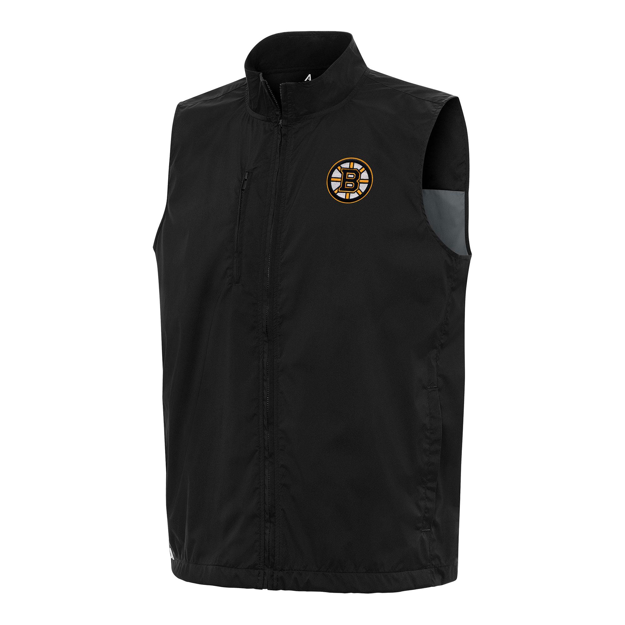 Men's Antigua Black Boston Bruins Brisk Full-Zip Vest