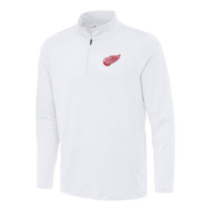 Men's Antigua White Detroit Red Wings Reprocess Quarter-Zip Top