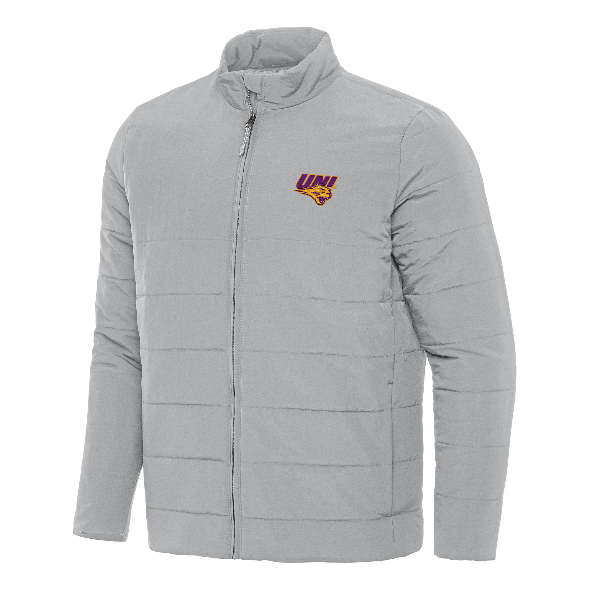 Men's Antigua Gray Northern Iowa Panthers Swelter Full-Zip Puffer Jacket