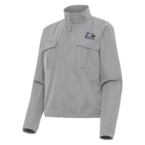 Women's Antigua  Gray Georgia Southern Eagles Even Par Full-Zip Jacket