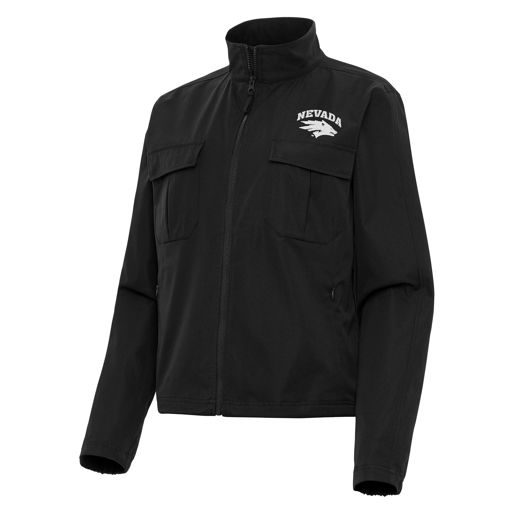 Women's Antigua Black Nevada Wolf Pack Even Par Full-Zip Jacket