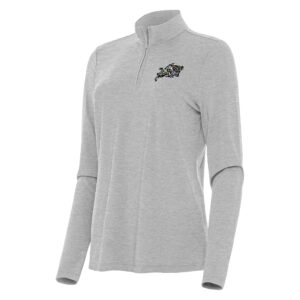 Women's Antigua  Heather Gray Navy Midshipmen Bright Quarter-Zip Top