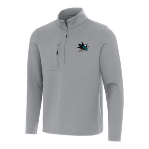 Men's Antigua  Gray San Jose Sharks Insider Quarter-Zip Top