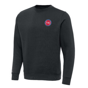 Men's Antigua Charcoal Detroit Pistons Victory Crewneck Pullover Sweatshirt
