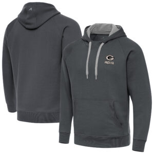 Men's Antigua Charcoal Green Bay Packers Victory Pullover Hoodie
