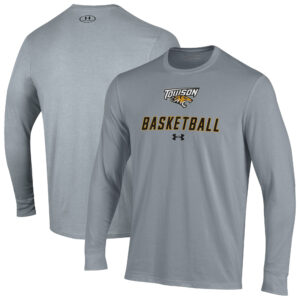 Men's Under Armour  Gray Towson Tigers Basketball Performance Long Sleeve T-Shirt