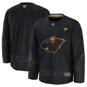 Men's Fanatics  Black Minnesota Wild 2024 Military Appreciation Practice Jersey