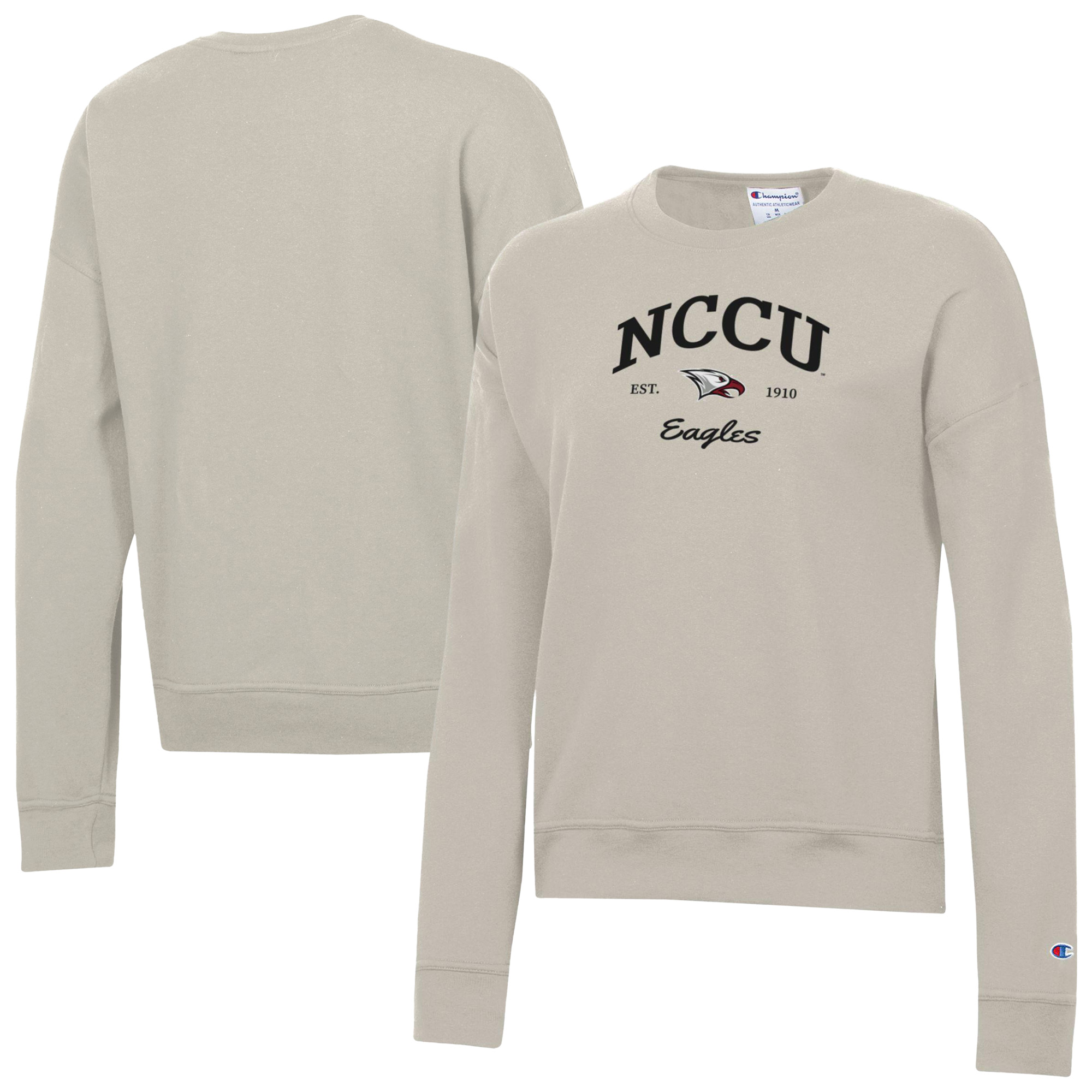 Women's Champion Oatmeal North Carolina Central Eagles Powerblend Pullover Sweatshirt