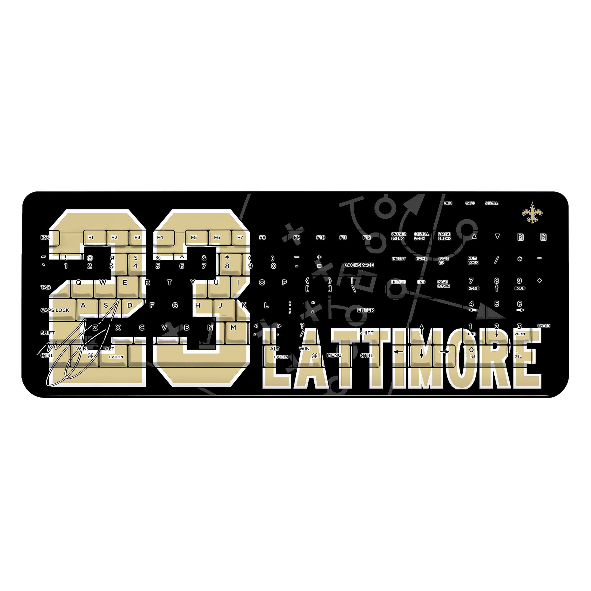 Keyscaper Marshon Lattimore New Orleans Saints Wireless Keyboard