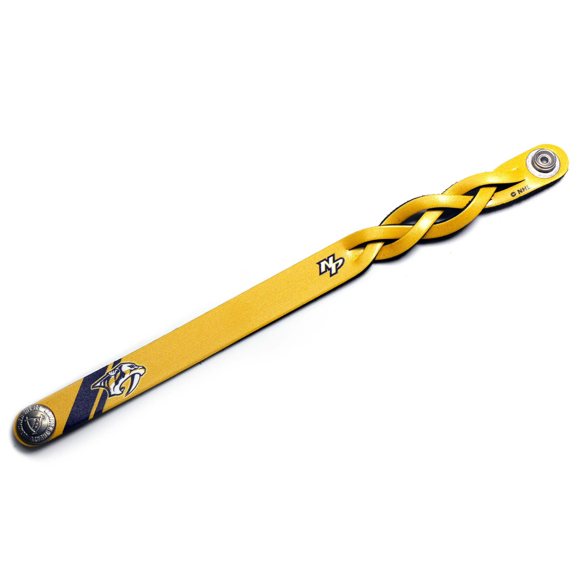 Nashville Predators Personalized Leather Single Braid Bracelet