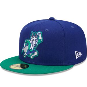 Men's New Era Blue/Green Hartford Yard Goats Marvel x Minor League 59FIFTY Fitted Hat