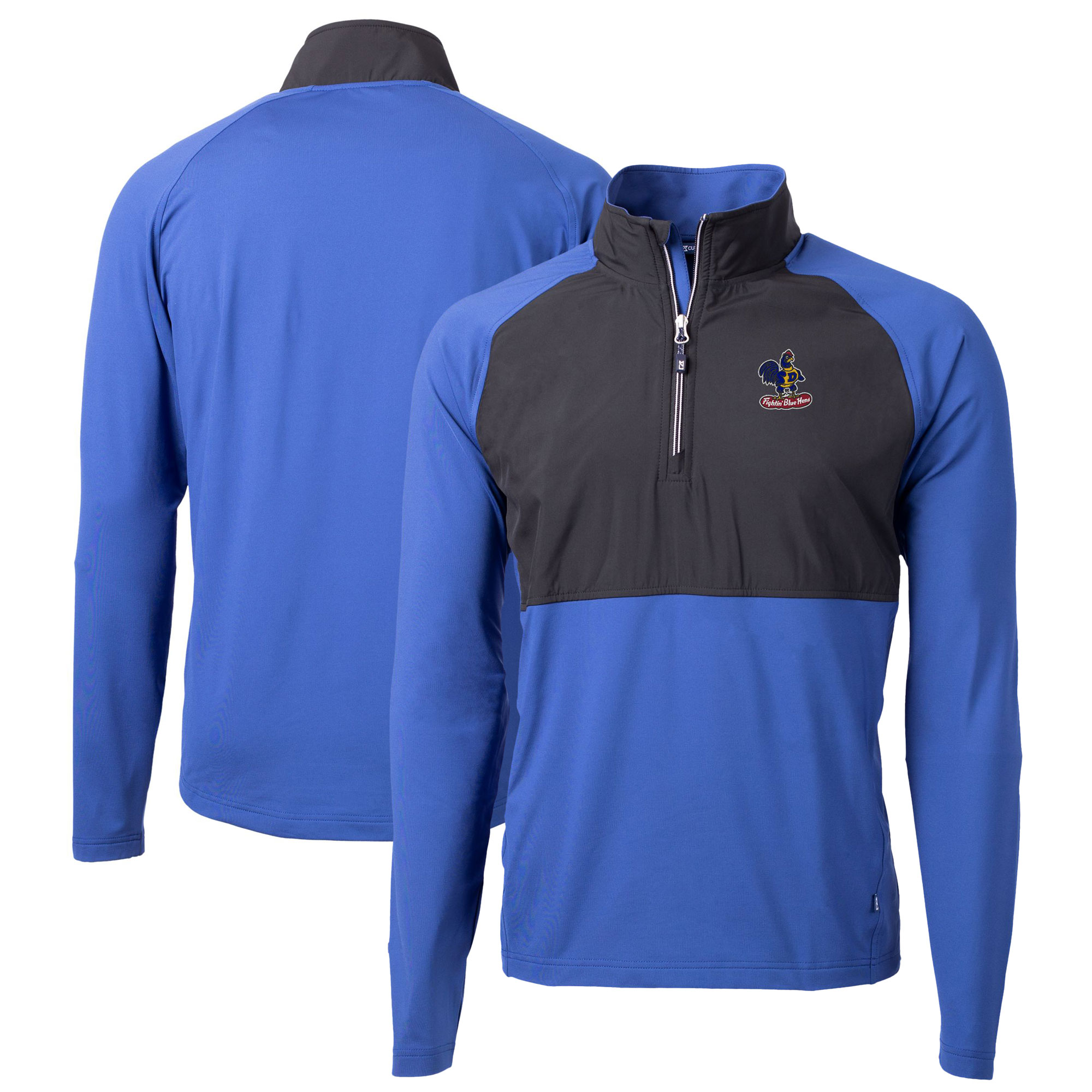 Men's Cutter & Buck Royal Delaware Fightin' Blue Hens Adapt Eco Knit Hybrid Recycled Quarter-Zip Pullover Top - Image 5
