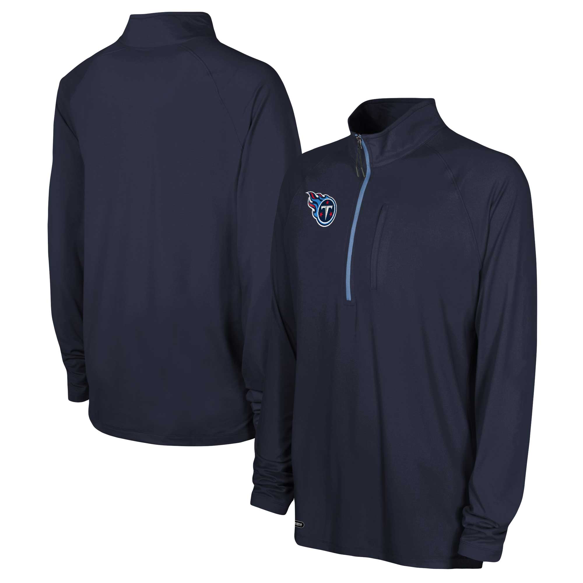 Men's Navy Tennessee Titans Combine Authentic Raglan Quarter-Zip Top - Image 5