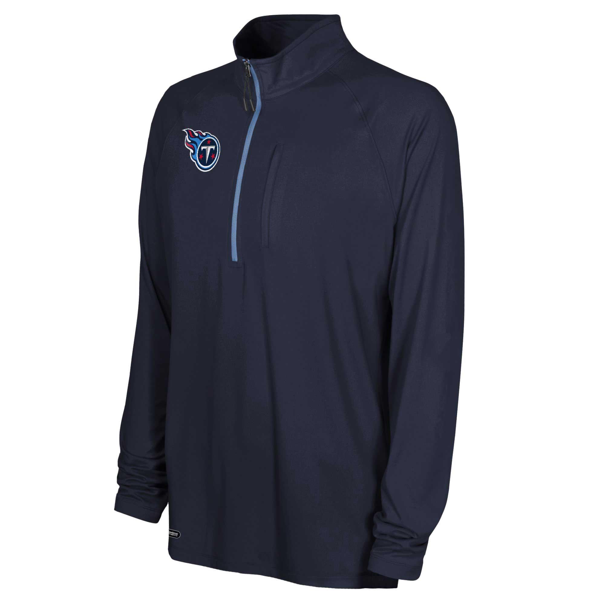 Men's Navy Tennessee Titans Combine Authentic Raglan Quarter-Zip Top - Image 6