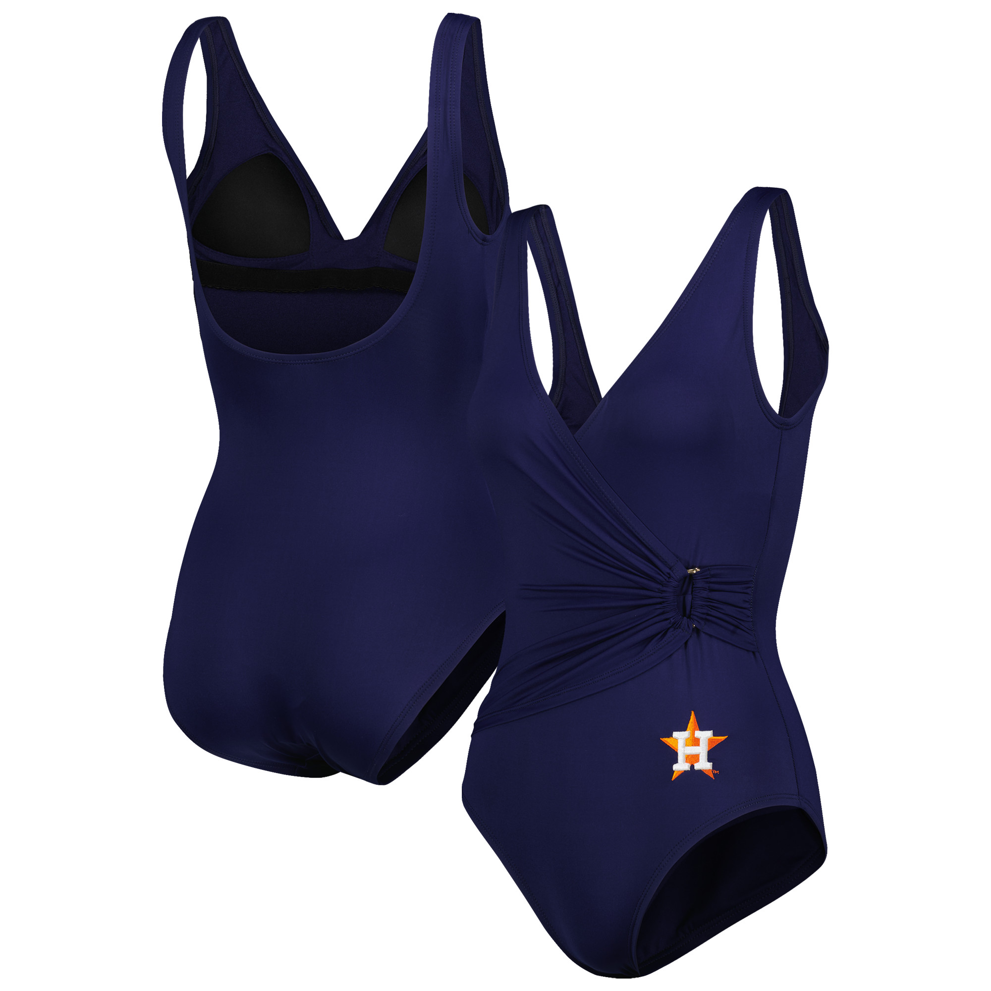 Women's Tommy Bahama Navy Houston Astros Pearl Clara One-Piece Swimsuit - Image 2