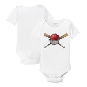 Infant Tiny Turnip White Cincinnati Reds Hat Crossbats Bodysuit