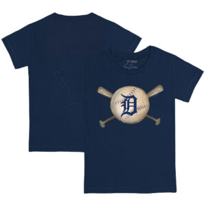 Youth Tiny Turnip Navy Detroit Tigers Baseball Cross Bats T-Shirt