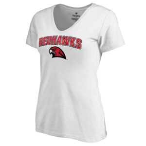 Women's White Miami University RedHawks Proud Mascot V-Neck T-Shirt