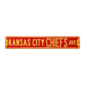 Red Kansas City Chiefs 6" x 36" Steel Street Sign