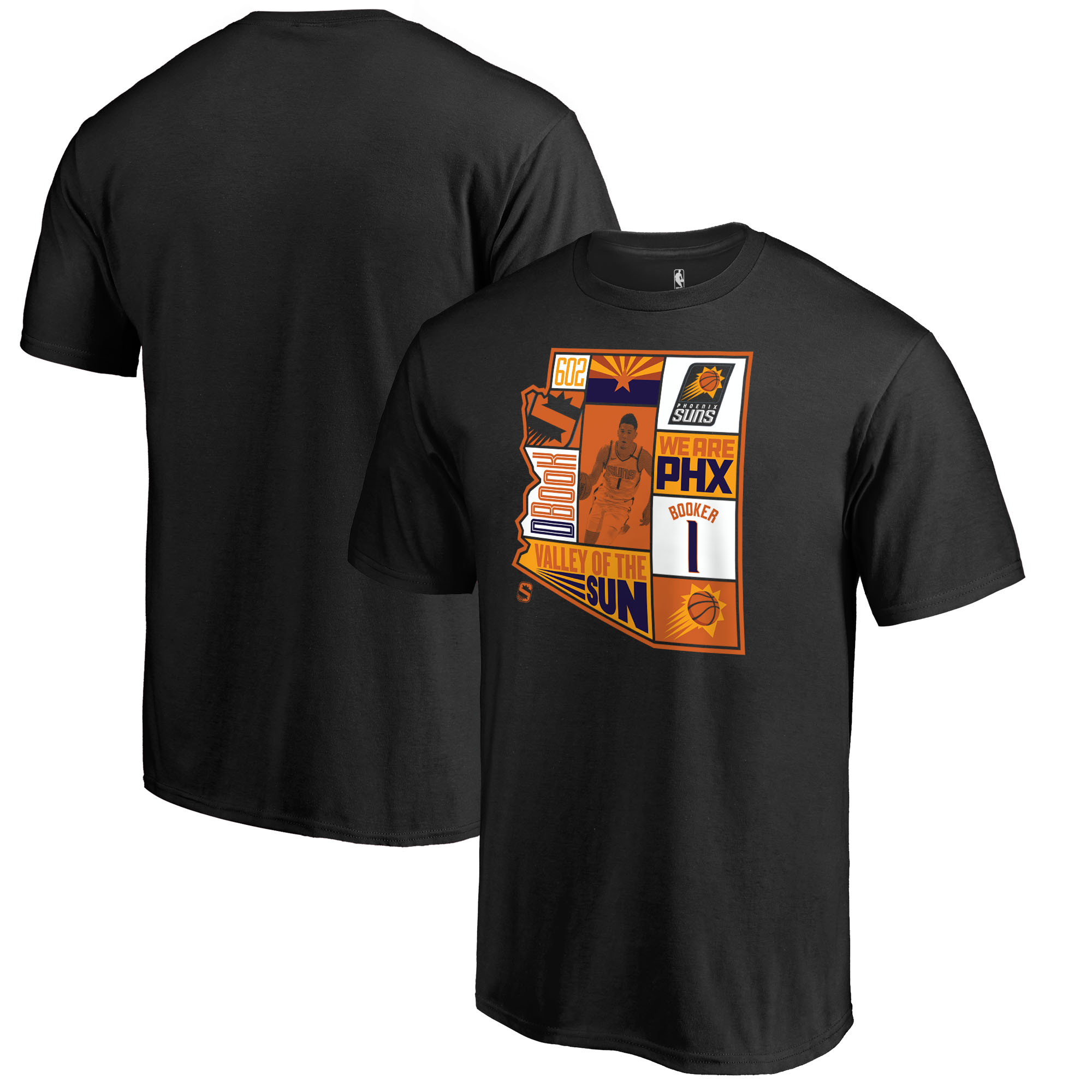 Men's Devin Booker Black Phoenix Suns Player State T-Shirt - Image 6