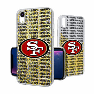 San Francisco 49ers iPhone Text Backdrop Design Glitter Case