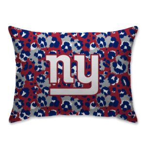 New York Giants Leopard Plush Bed Pillow - Blue