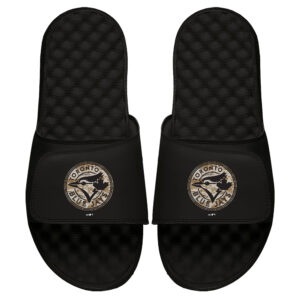 Men's ISlide Black Toronto Blue Jays Camo Logo Slide Sandals