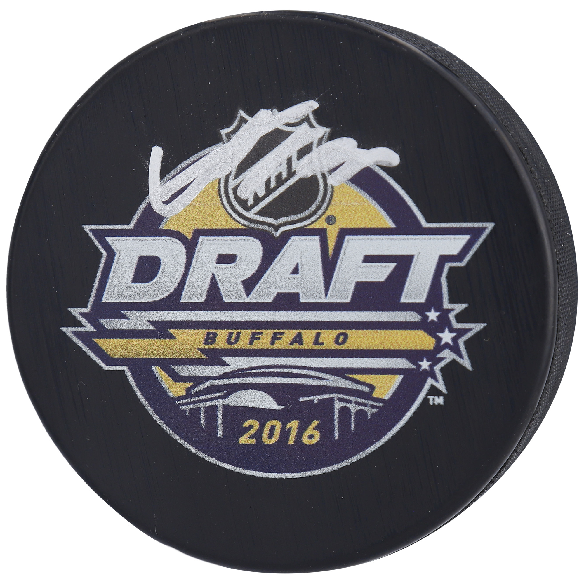 Adam Fox New York Rangers Autographed 2016 NHL Draft Logo Hockey Puck