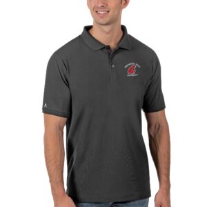 Men's Antigua Anthracite Washington State Cougars Legacy Pique Polo